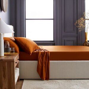 Quince Bamboo Sheet Set (Fitted and Flat Sheet only) in Terracotta Queen